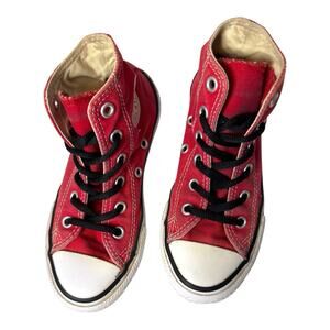 Converse Chuck Taylor All Star Hi-Top Canvas Shoes Red 12 Youth Unisex Sneakers